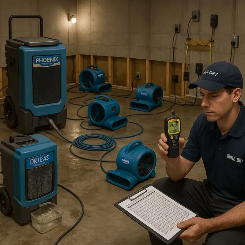Structural Drying and Dehumidification process in Newbern, TN